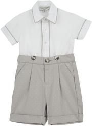 Baby Boy - Aiden 100% Cotton Bermuda Shorts With Short Sleeve Shirt Set