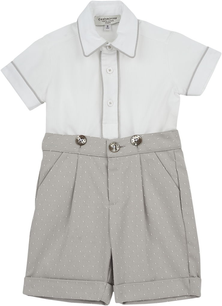 Baby Boy - Aiden 100% Cotton Bermuda Shorts With Short Sleeve Shirt Set
