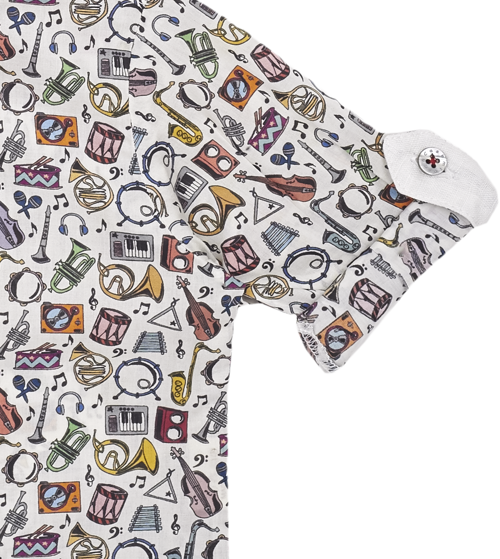 Baby Boy - Oliver 100% Cotton Classic Collar Shirt With Gala Prints