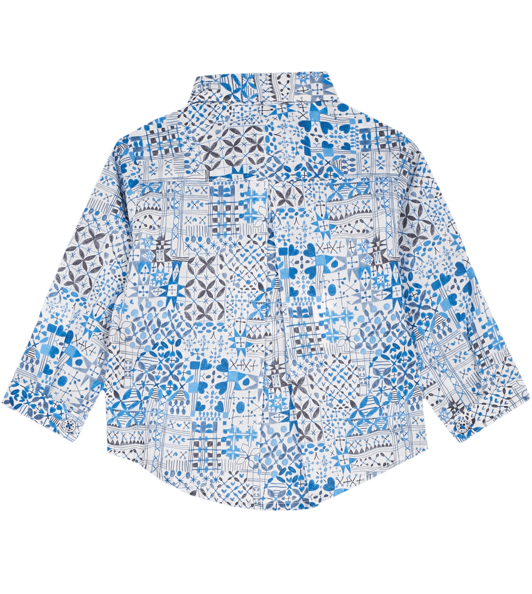 Baby Boy - Oliver 100% Cotton Classic Shirt with Geometrical Pattern