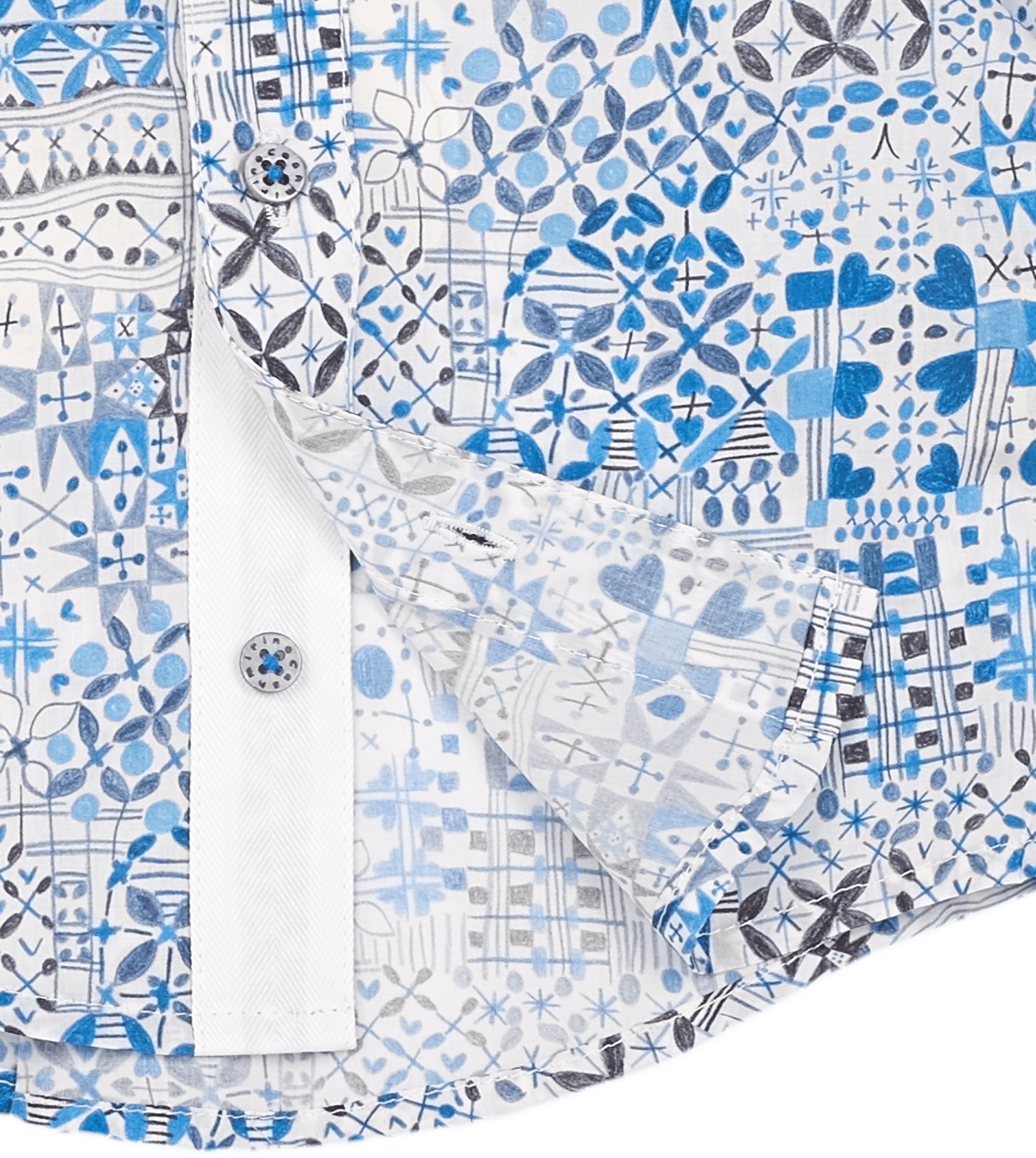 Baby Boy - Oliver 100% Cotton Classic Shirt with Geometrical Pattern