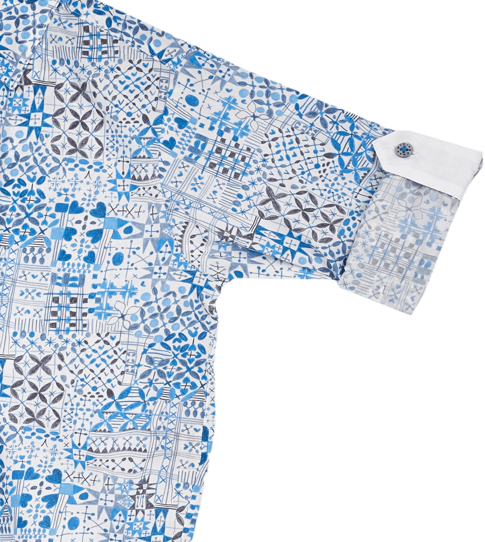 Baby Boy - Oliver 100% Cotton Classic Shirt with Geometrical Pattern