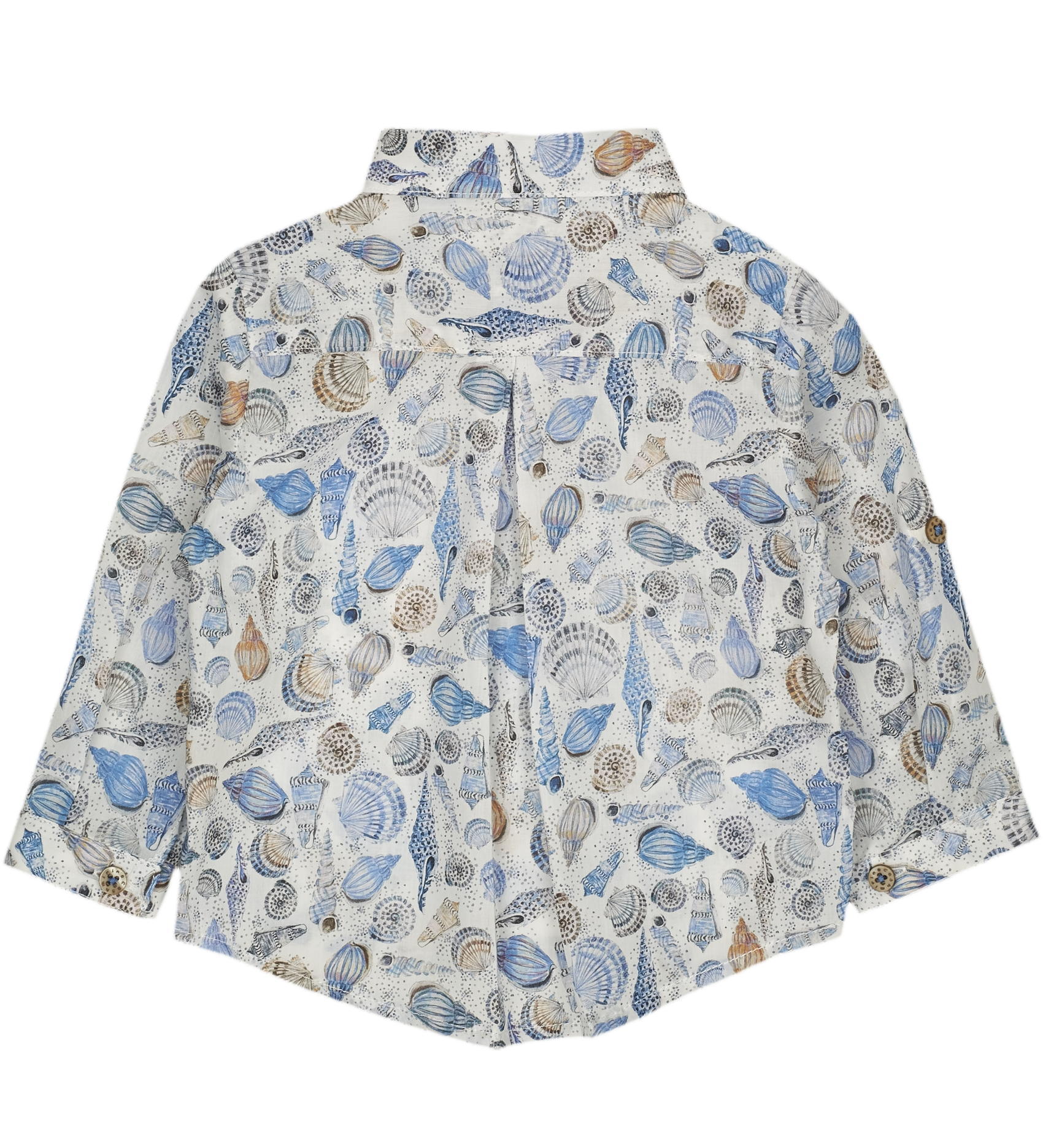 Baby Boy - Oliver 100% Cotton Classic Collar Shirt With Sea Prints