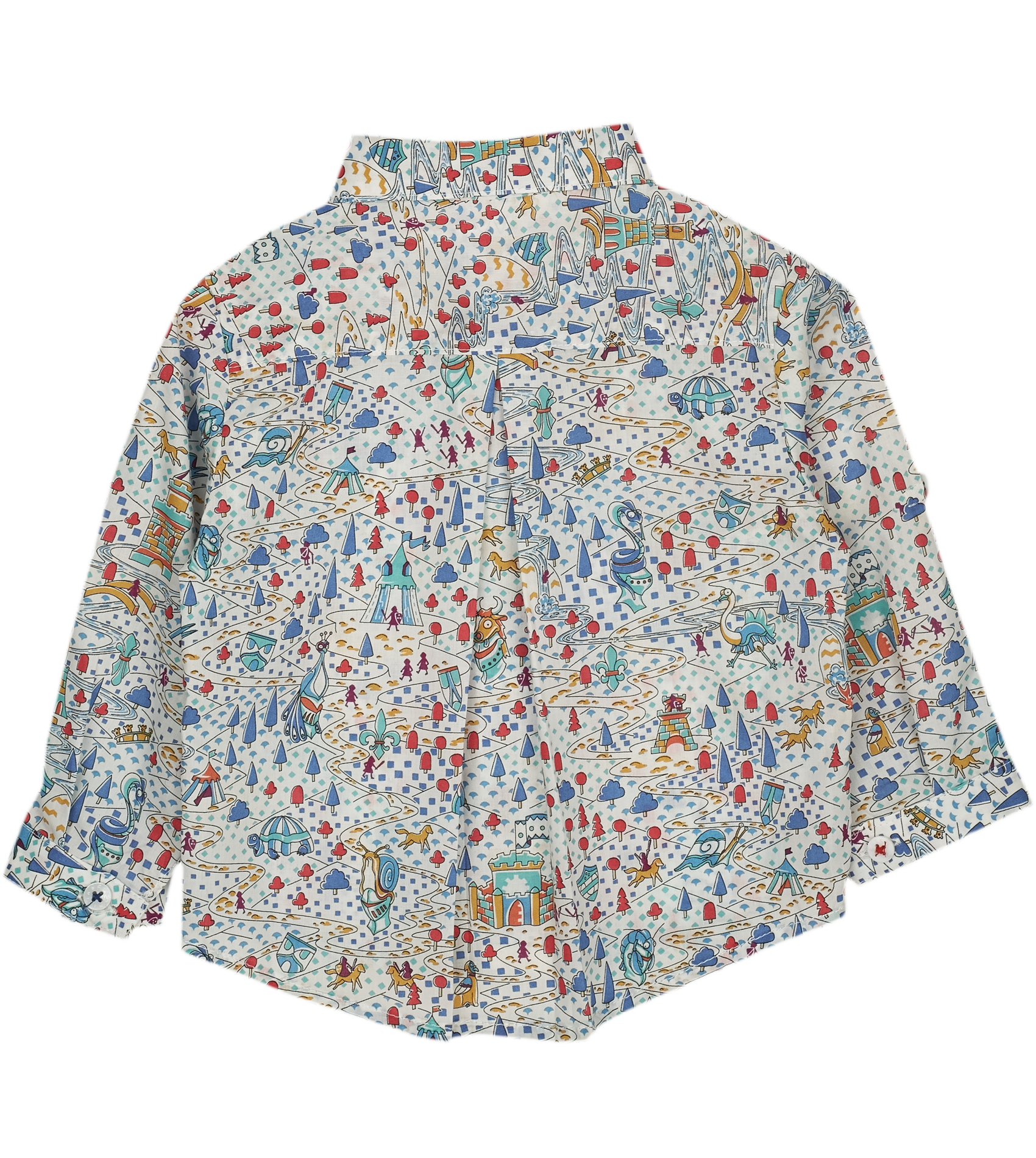 Baby Boy - Oliver 100% Cotton Classic Collar Shirt With Playtime Prints