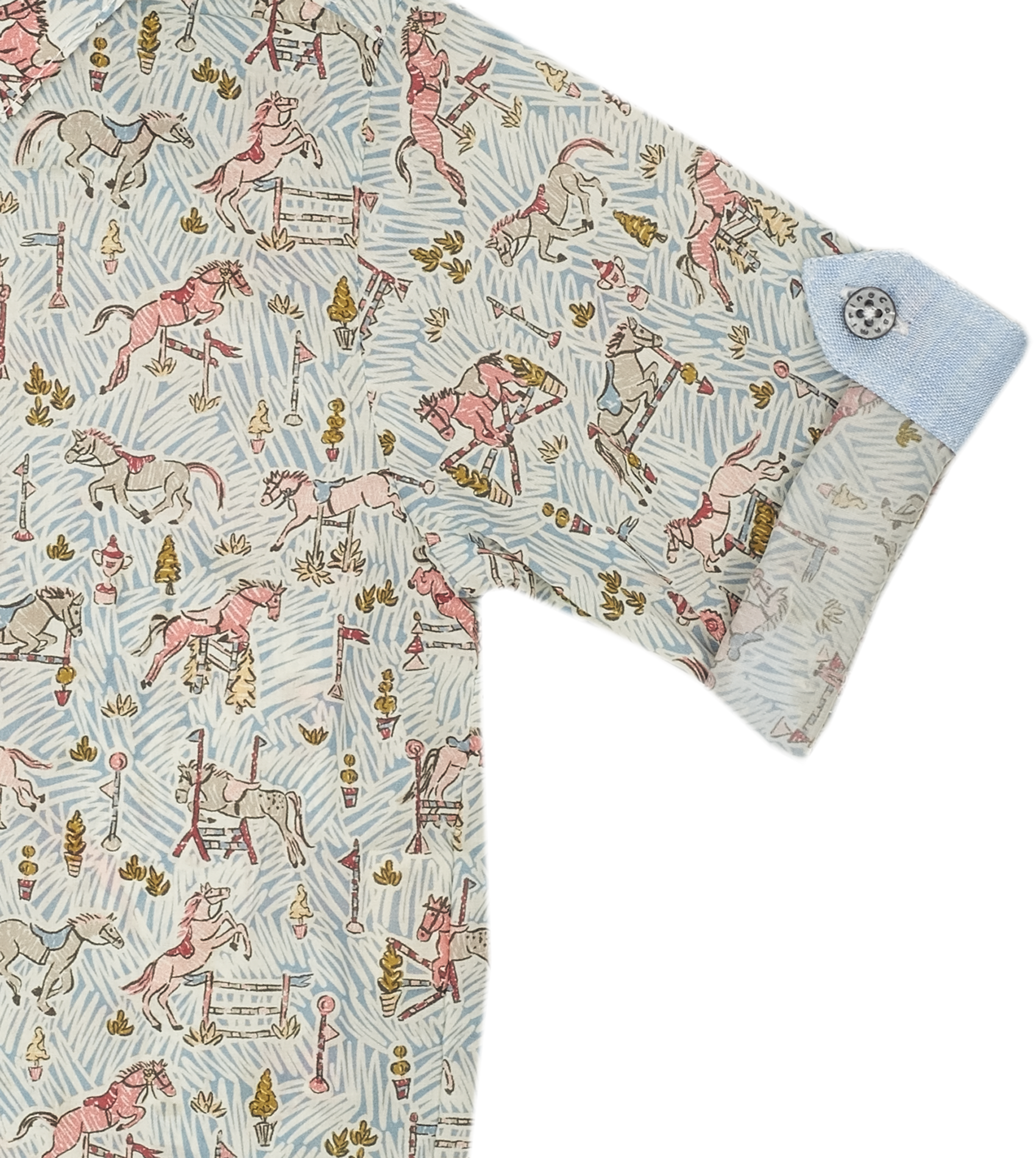 Baby Boy - Oliver 100% Cotton Classic Collar Shirt With Animal Prints