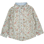 Baby Boy - Oliver 100% Cotton Classic Collar Shirt With Animal Prints