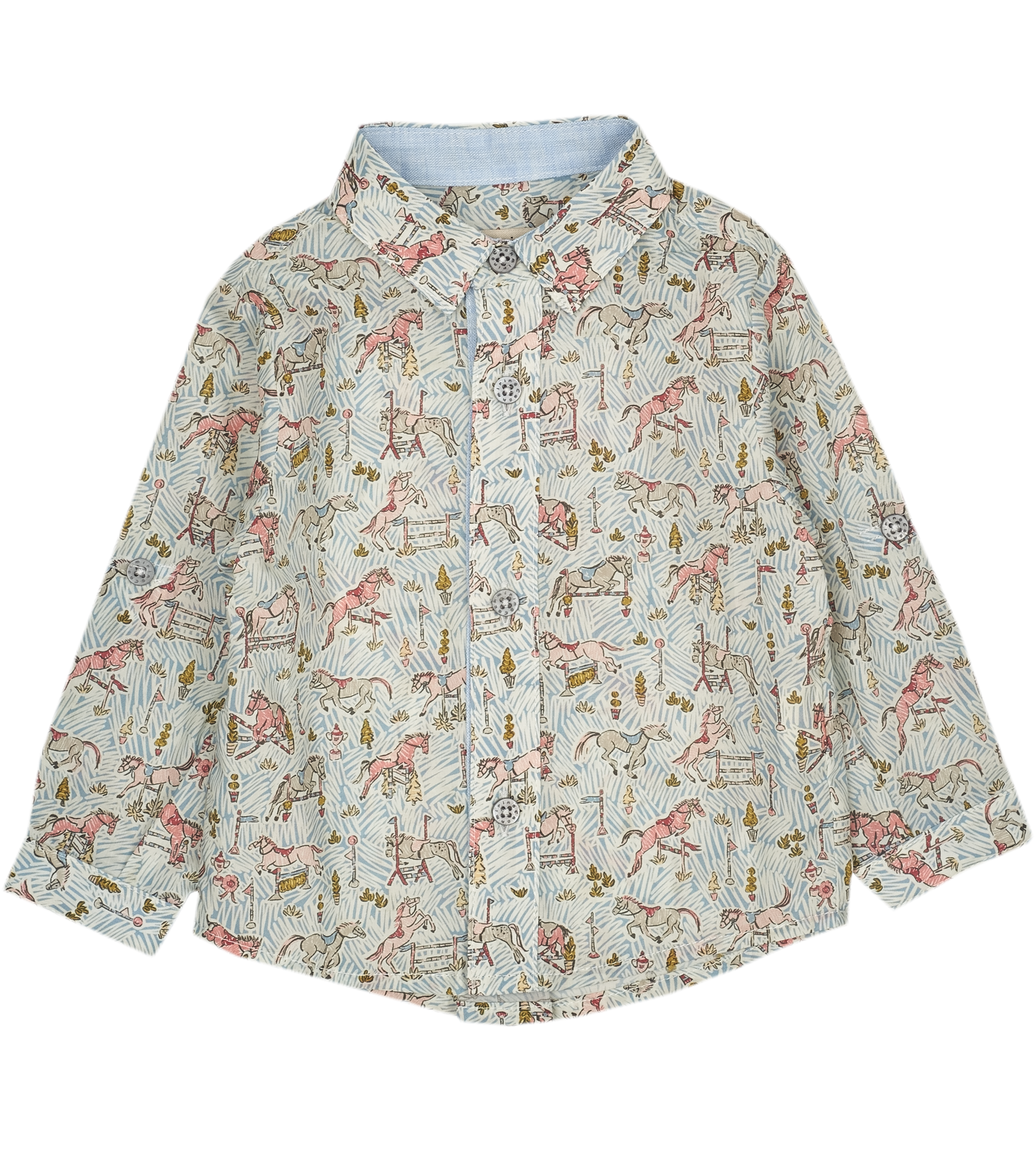 Baby Boy - Oliver 100% Cotton Classic Collar Shirt With Animal Prints