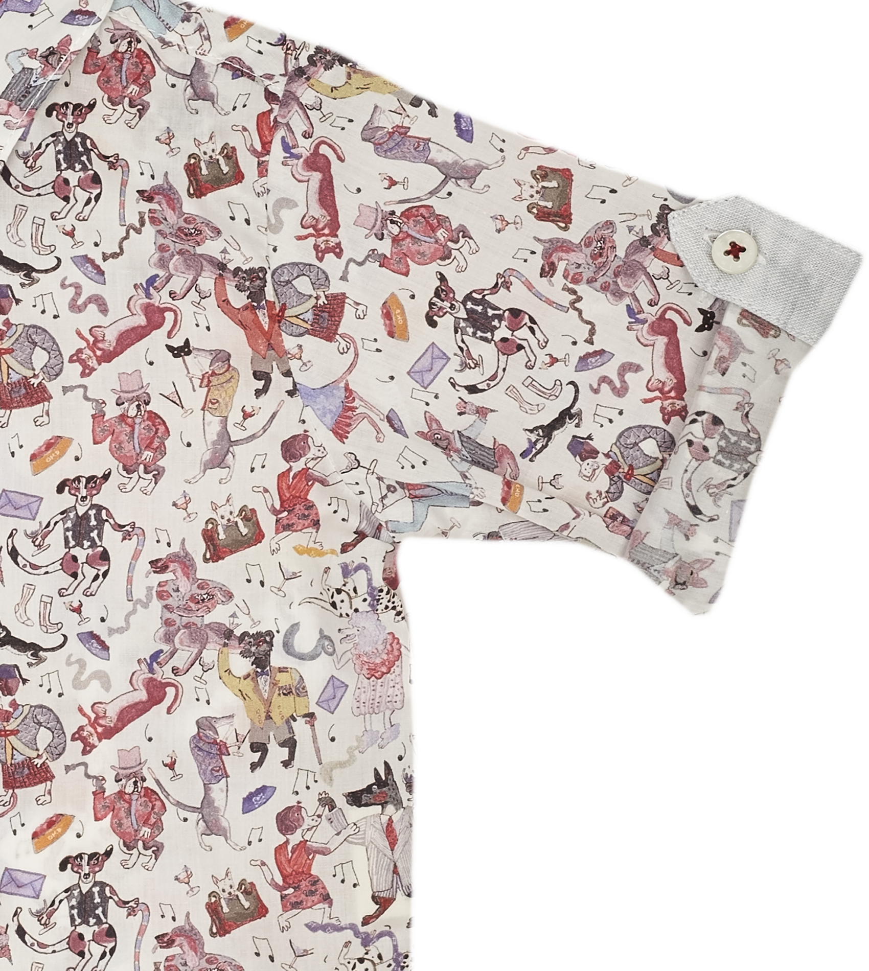 Baby Boy - Oliver 100% Cotton Classic Collar Shirt With Animal Prints