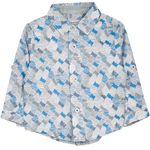Baby Boy - Oliver 100% Cotton Classic Shirt with Geometrical Pattern