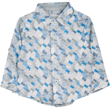Baby Boy - Oliver 100% Cotton Classic Shirt with Geometrical Pattern