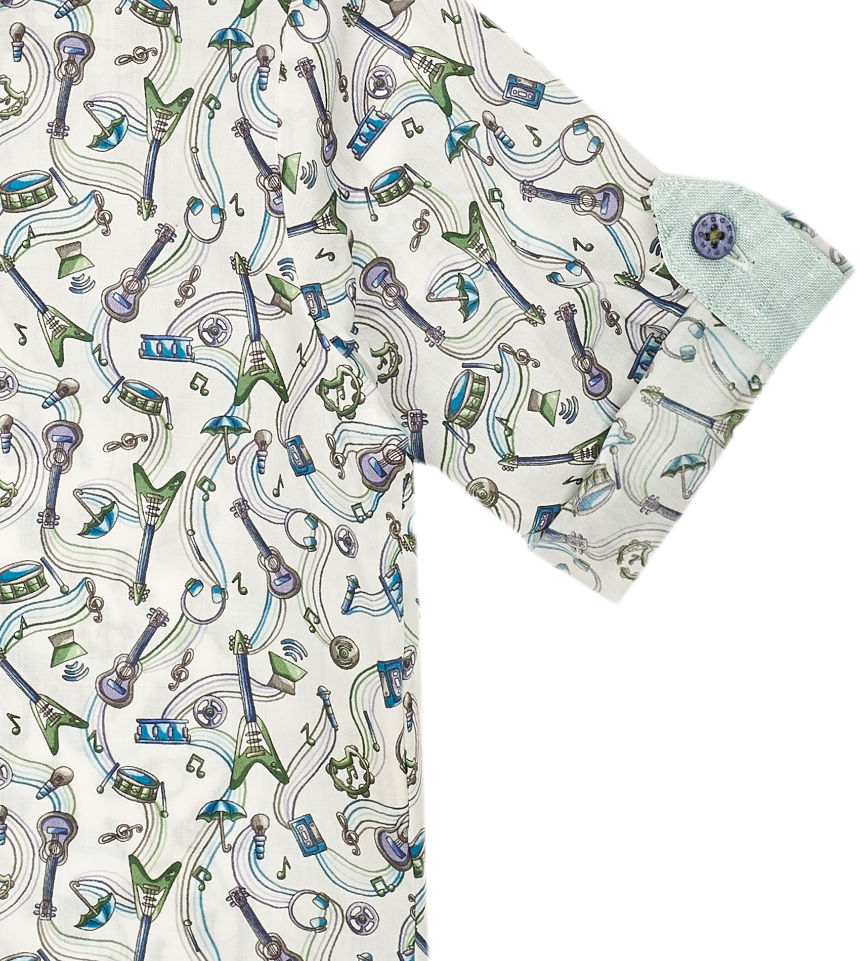 Baby Boy - Oliver 100% Cotton Classic Collar Shirt With Gala Prints
