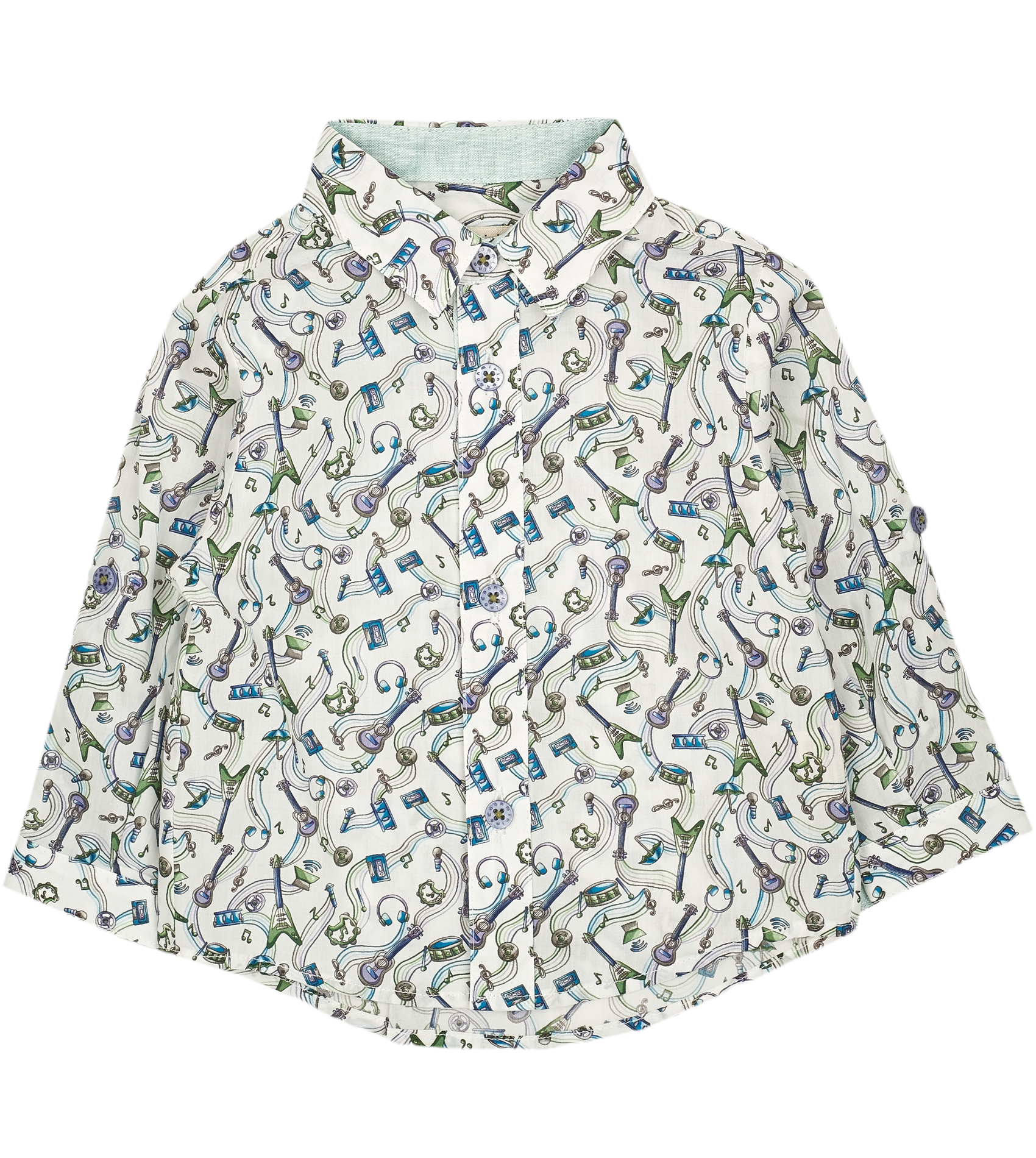 Baby Boy - Oliver 100% Cotton Classic Collar Shirt With Gala Prints