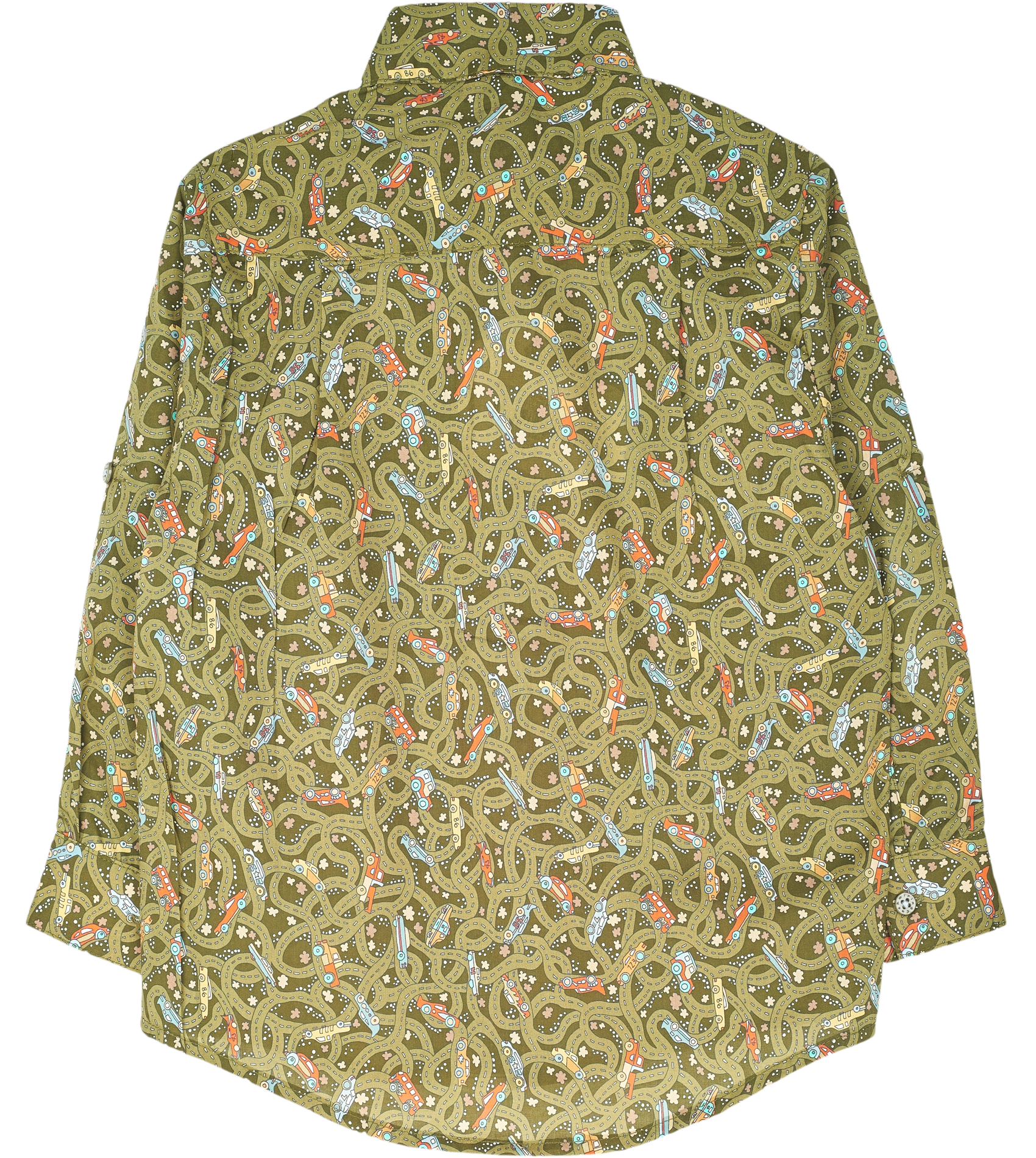 Boy - Oliver 100% Cotton Classic Collar Shirt With Travel Prints