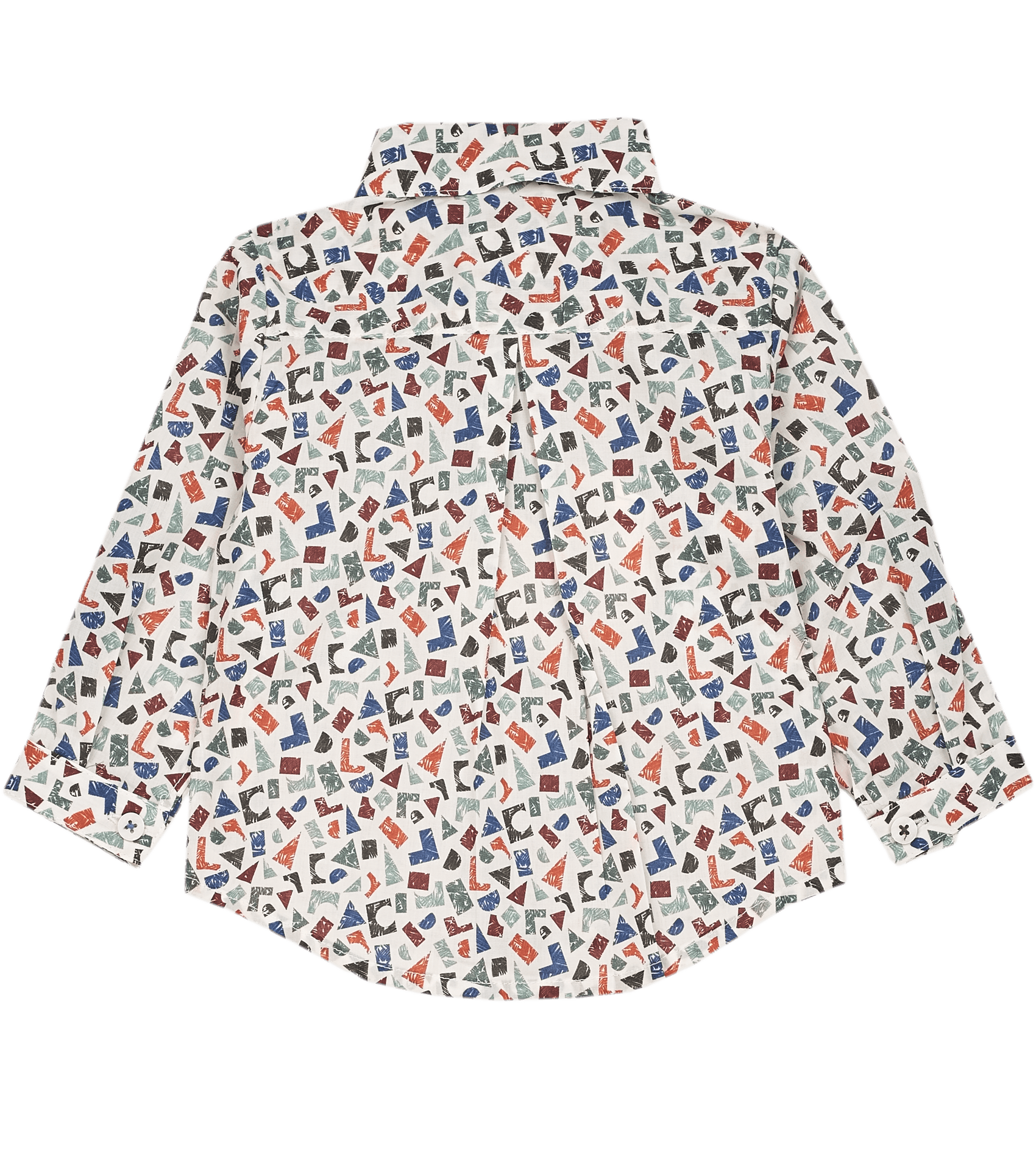 Baby Boy - Oliver 100% Cotton Classic Shirt with Geometrical Pattern