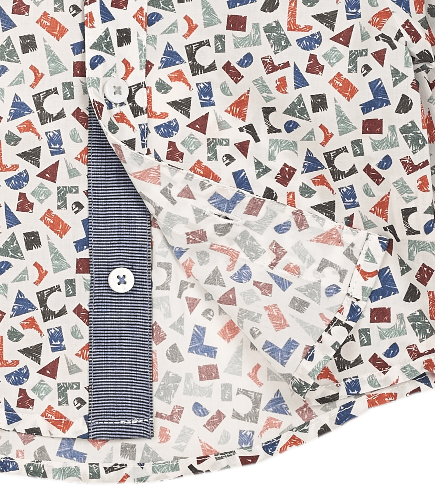 Baby Boy - Oliver 100% Cotton Classic Shirt with Geometrical Pattern