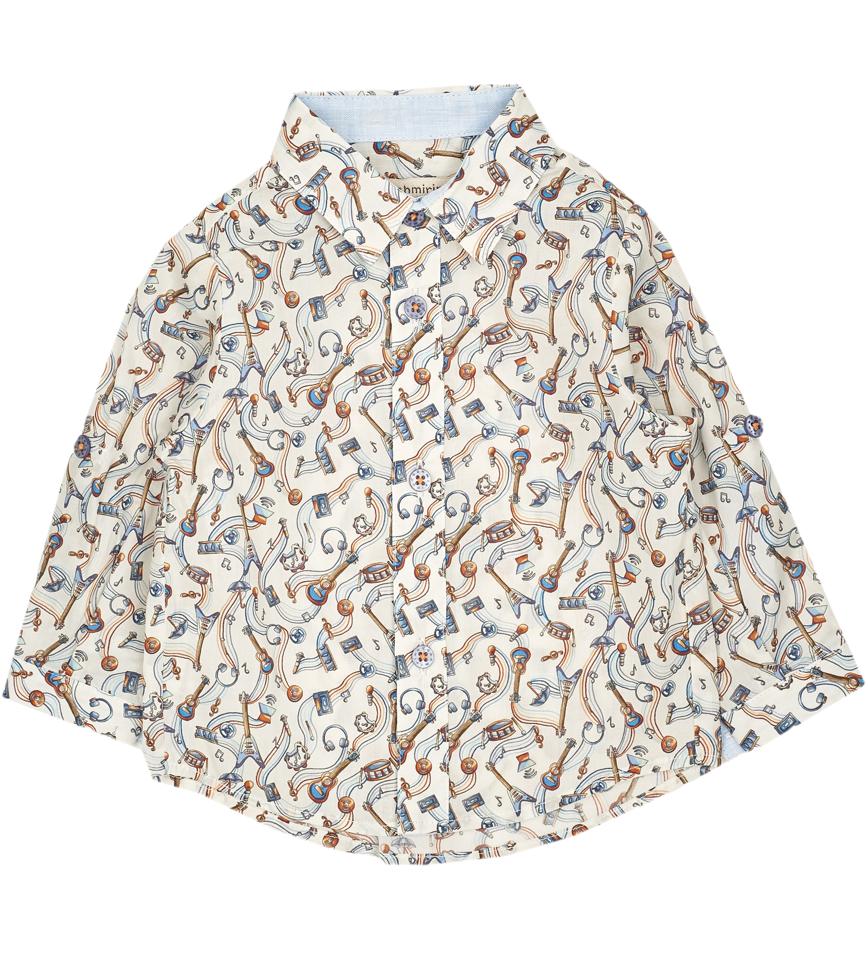 Baby Boy - Oliver 100% Cotton Classic Collar Shirt With Gala Prints