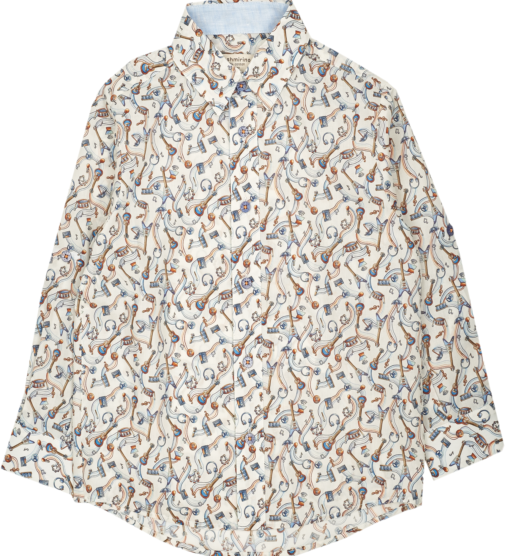 Boy - Oliver in Cotton Classic Collar Shirt In Gala