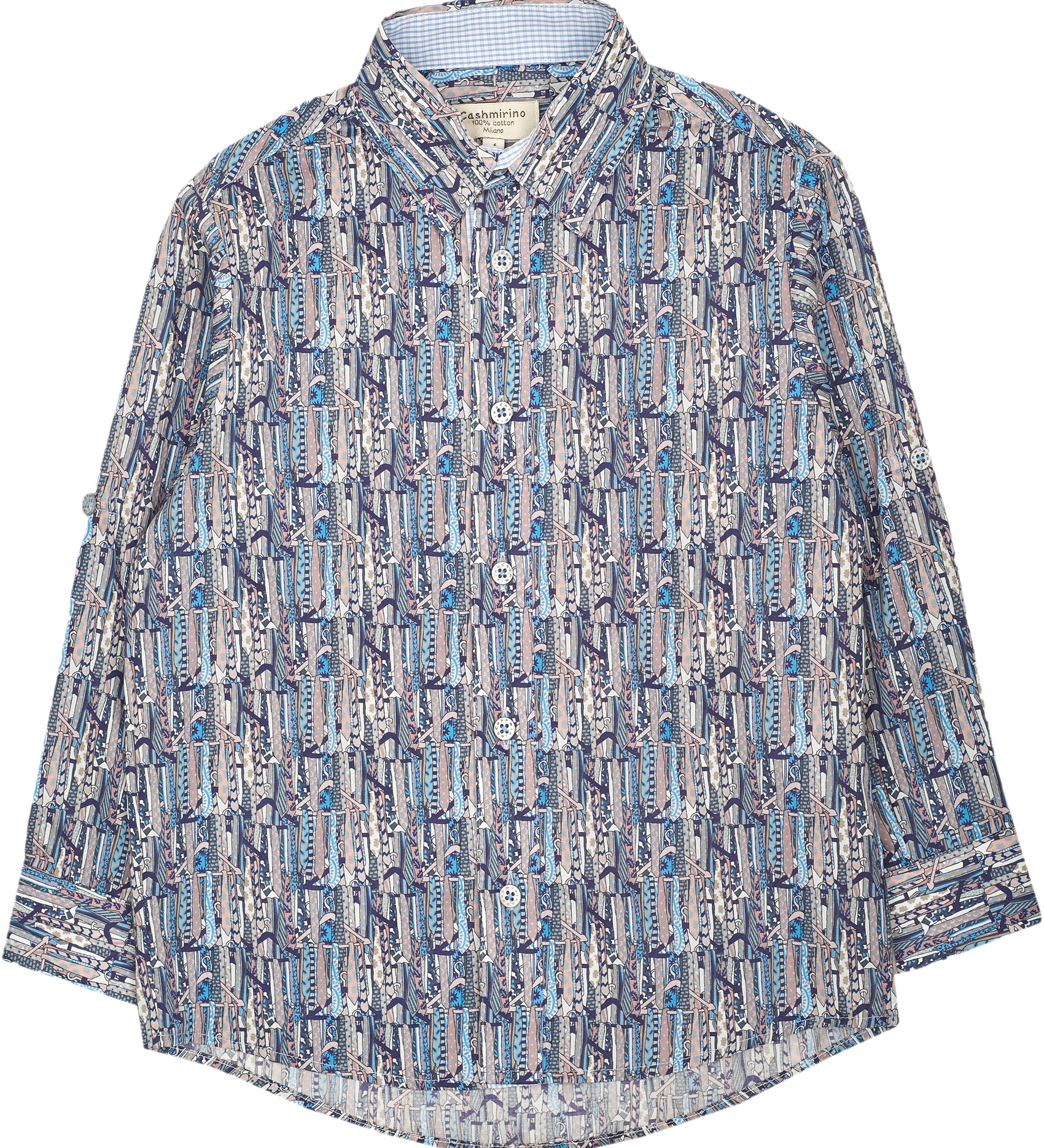 Boy - Oliver in Cotton Classic Collar Shirt In Gala