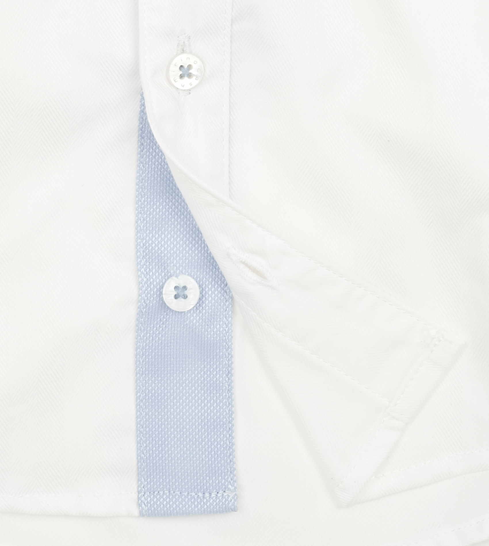 #Herringbone White l Light Blue