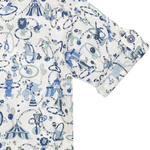 Baby Boy - Bruno 100% Cotton Grandad Shirt With Roll-Up Sleeves
