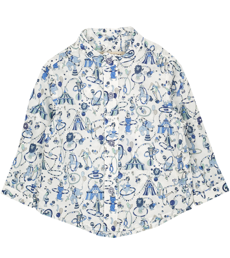 Baby Boy - Bruno 100% Cotton Grandad Shirt With Roll-Up Sleeves