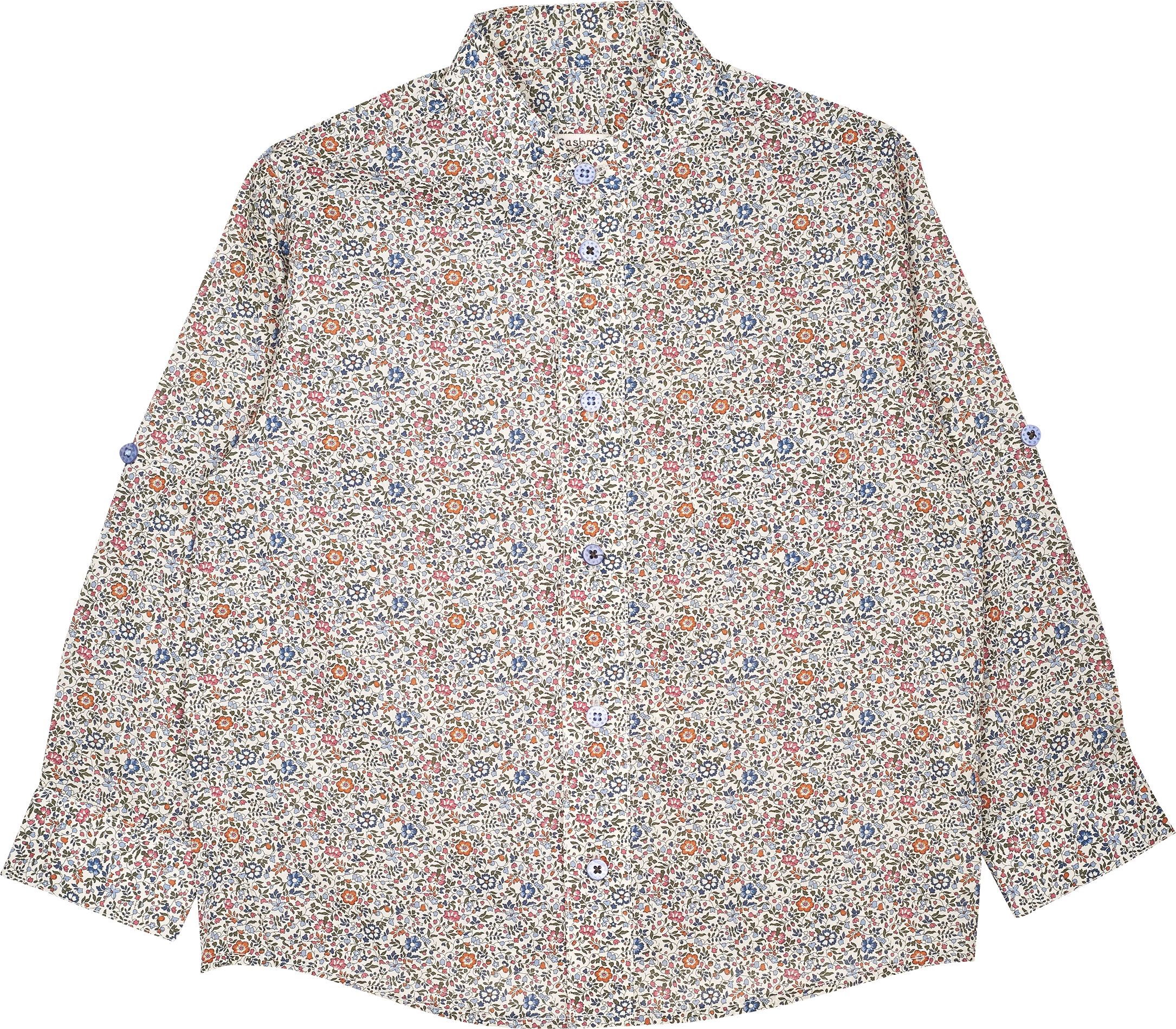 Boy - Cody 100% Cotton Grandad Collar Shirt With Pocket And Handkerchief