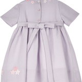 Baby Girl - Edith Hand Embroidered 100% Wool Midi Dress With Smocked Panel