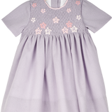 Baby Girl - Edith Hand Embroidered 100% Wool Midi Dress With Smocked Panel