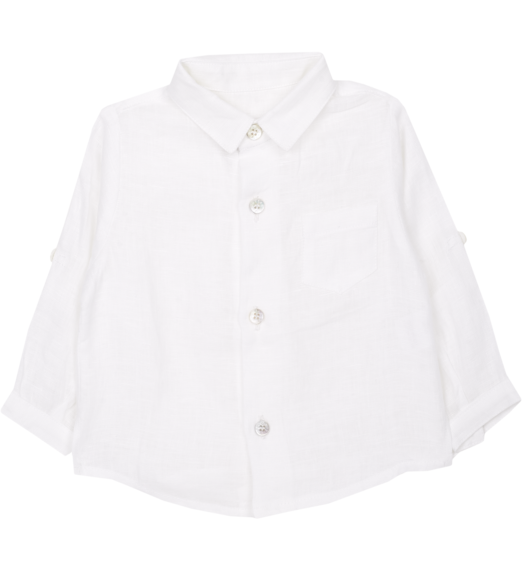Baby Boy - Ivan 100% Linen Classic Collar Shirt With Pocket