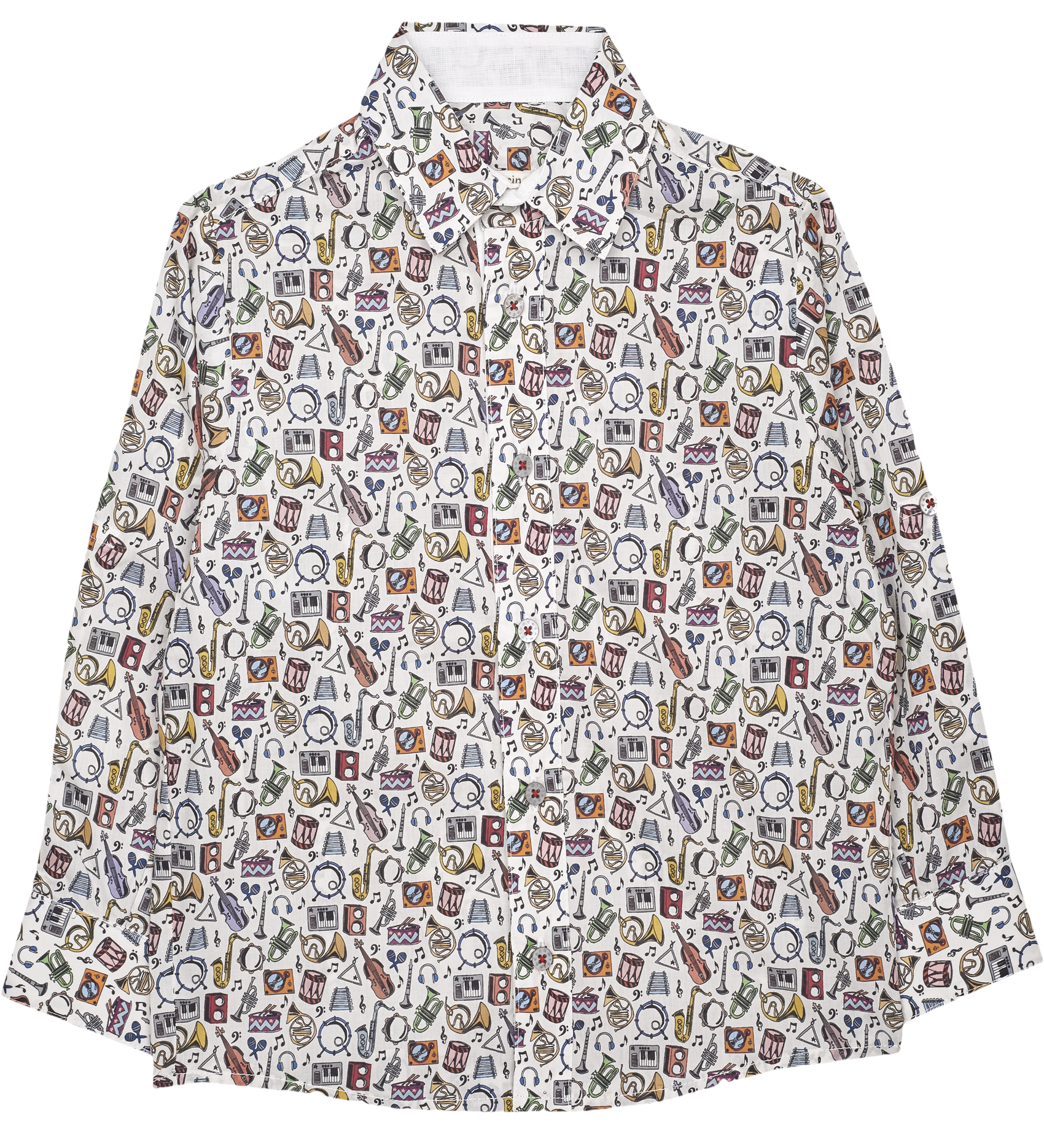 Boy - Oliver in Cotton Classic Collar Shirt In Gala