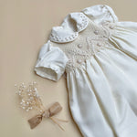 Baby Girl - Crystal Silk Hand Embroidered Smocked Dress