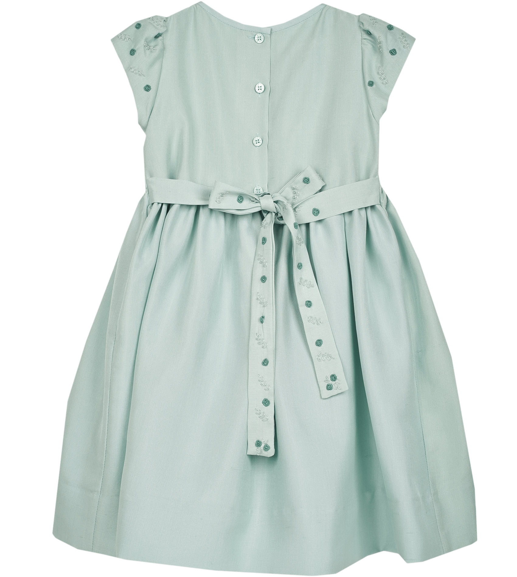 Girl - Beatrice Silk Hand Embroidered Smocked Dress