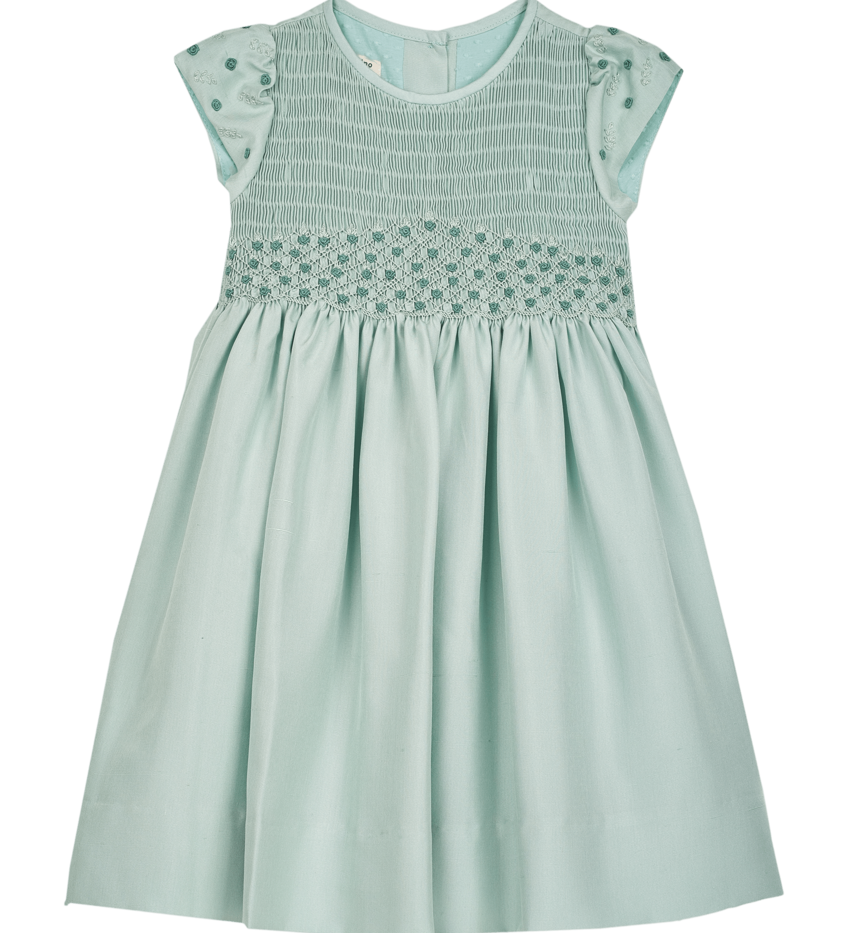 Girl - Beatrice Silk Hand Embroidered Smocked Dress