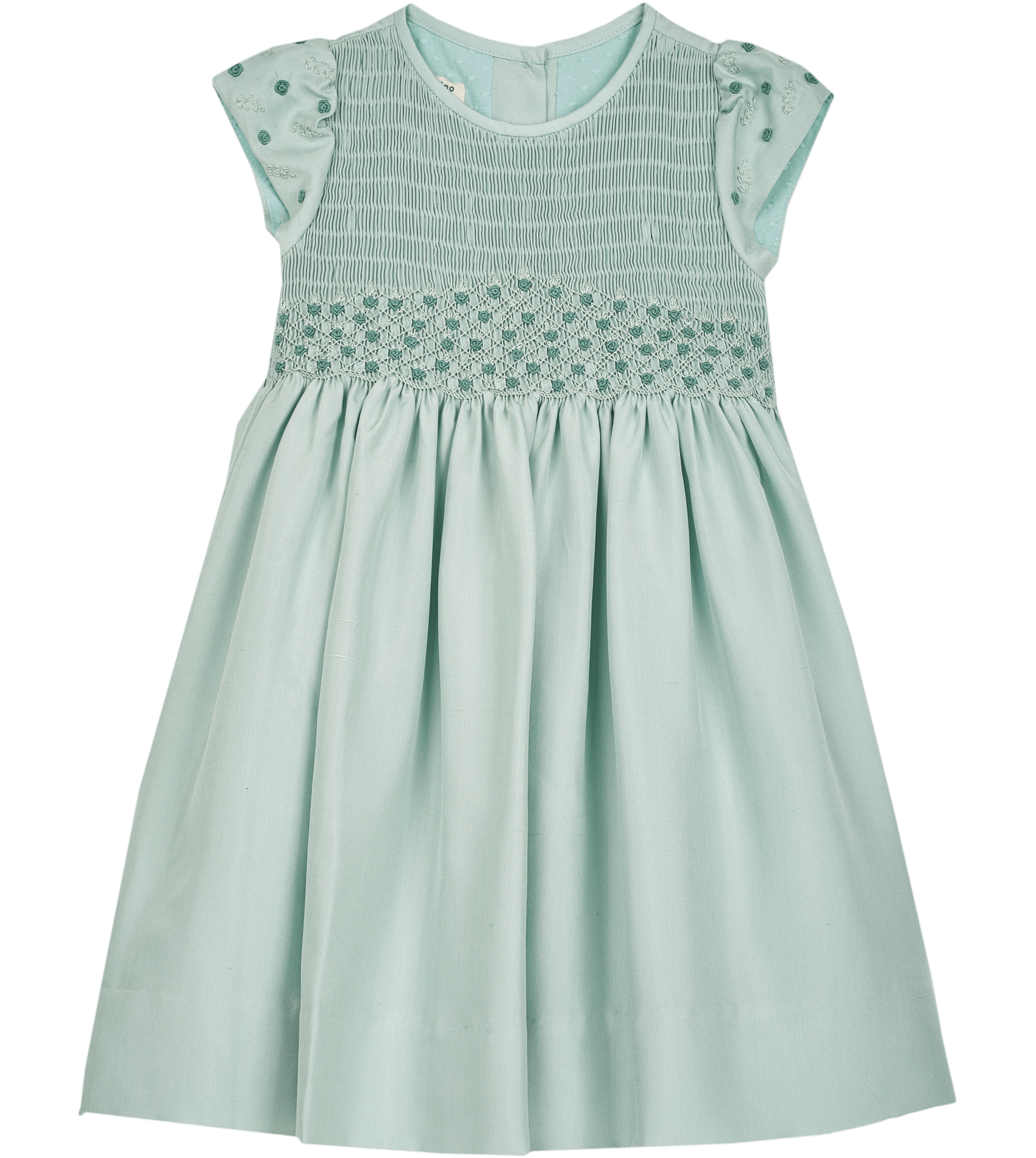 Girl - Beatrice Silk Hand Embroidered Smocked Dress
