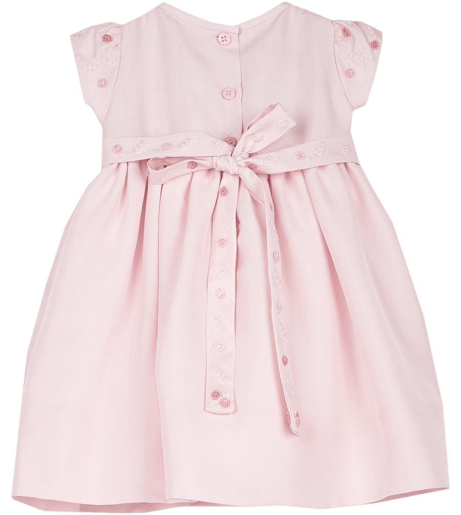 Light pink smocked dress sales