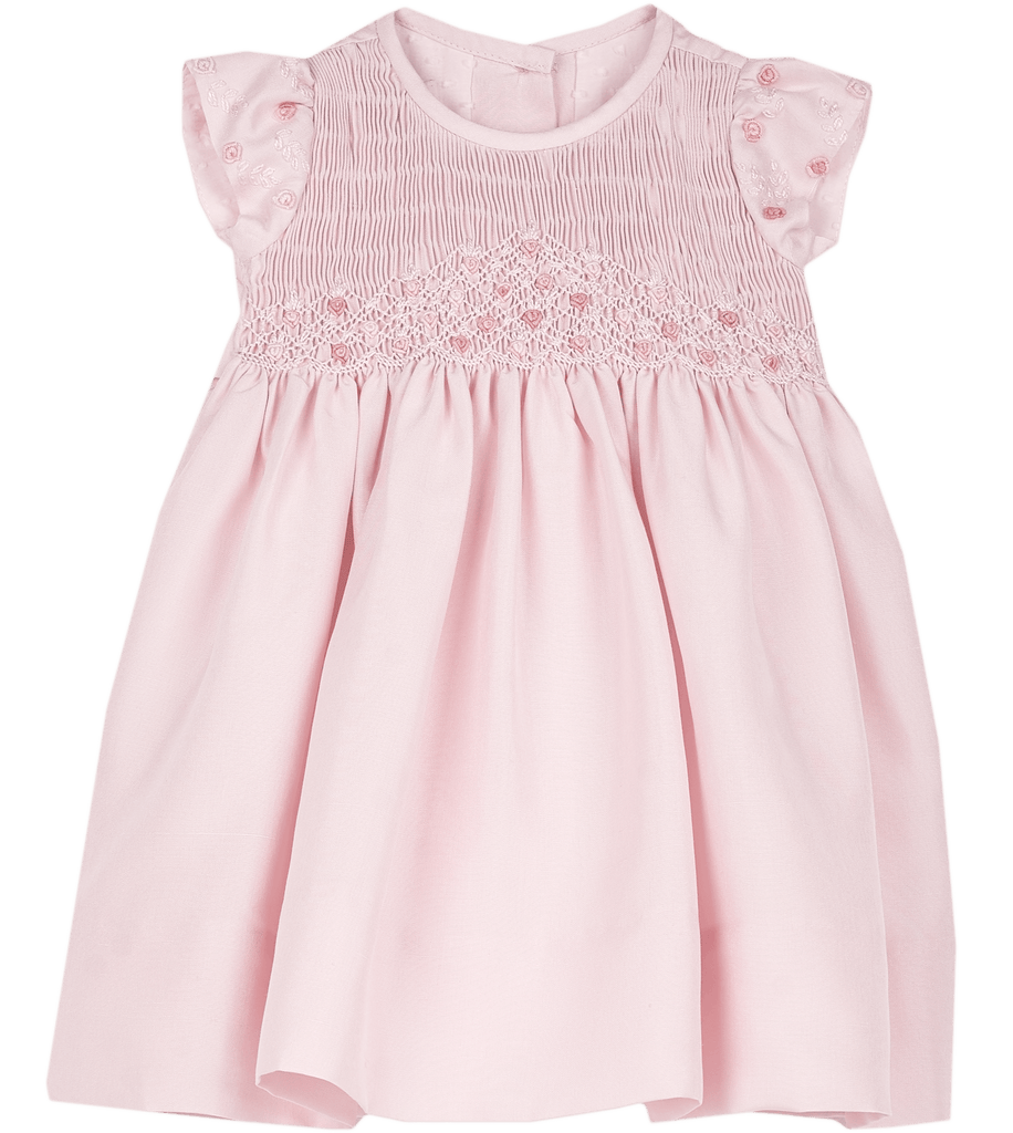 Baby Girl Beatrice Silk Hand Embroidered Smocked Dress Cashmirino