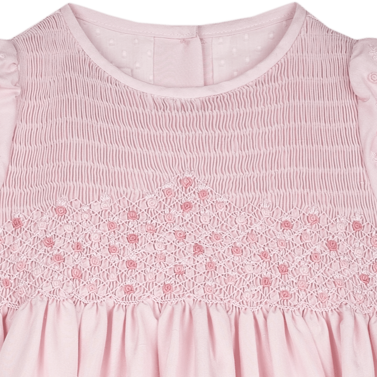 Girl - Beatrice Silk Hand Embroidered Smocked Dress