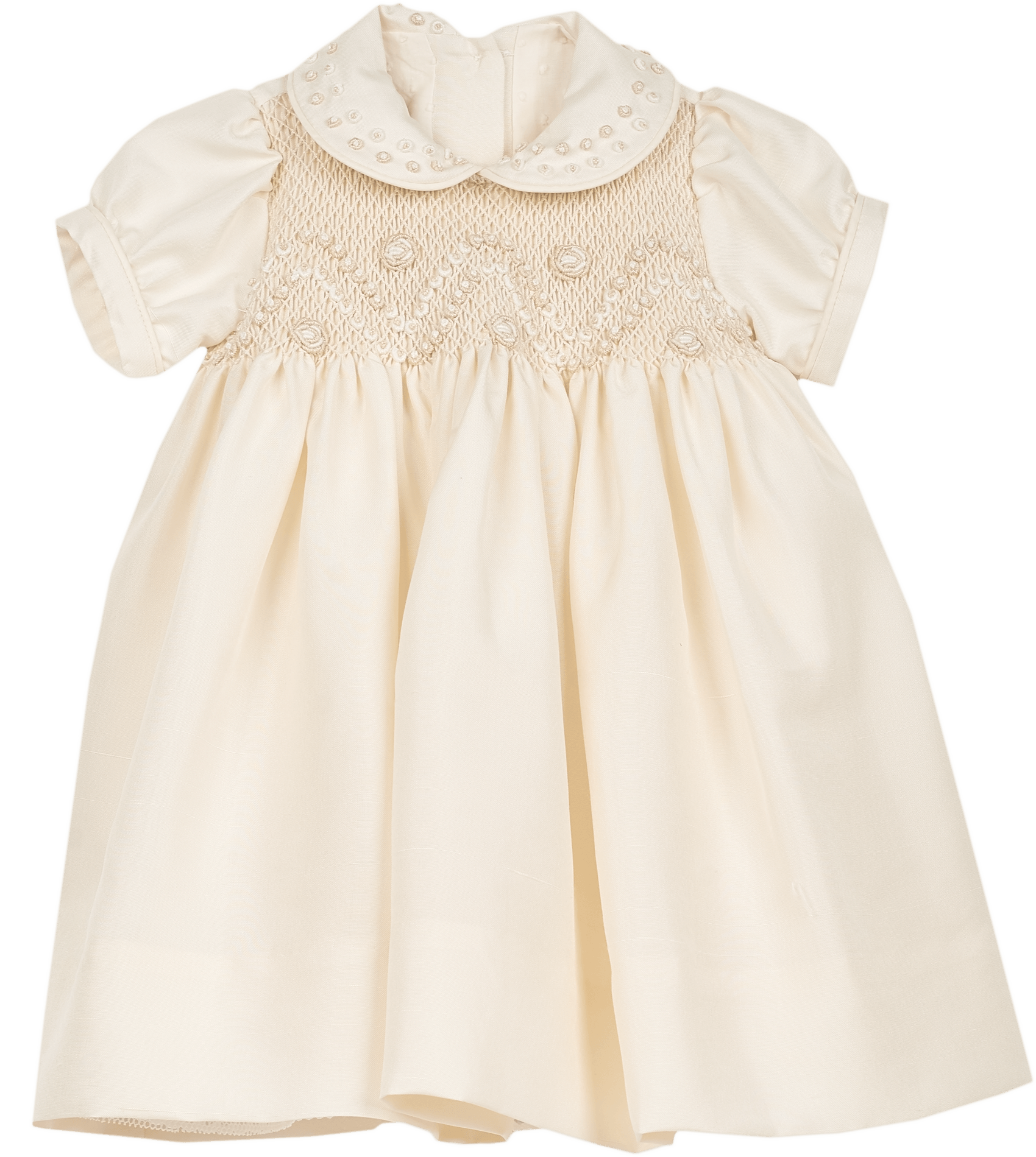 Baby Girl - Crystal Silk Hand Embroidered Smocked Dress