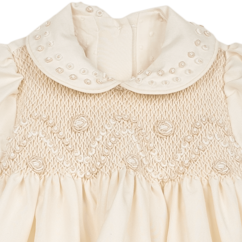Baby Girl - Crystal Silk Hand Embroidered Smocked Dress