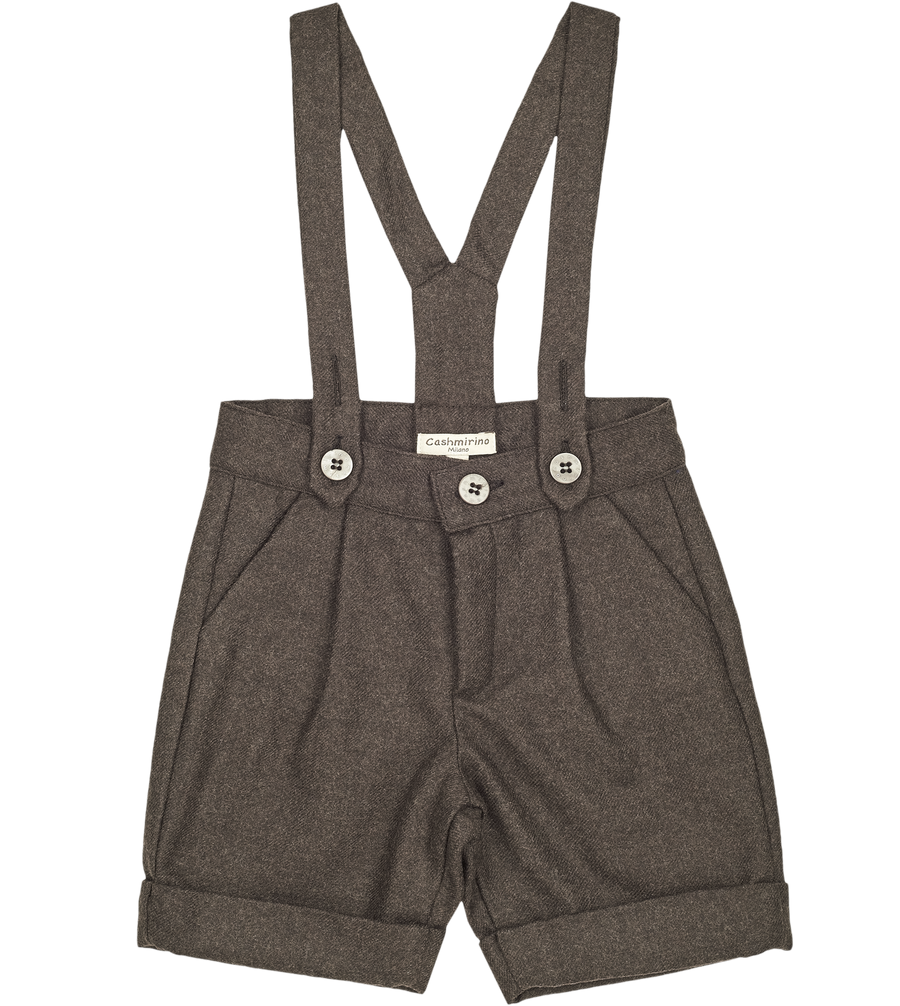 Boys grey store shorts with braces