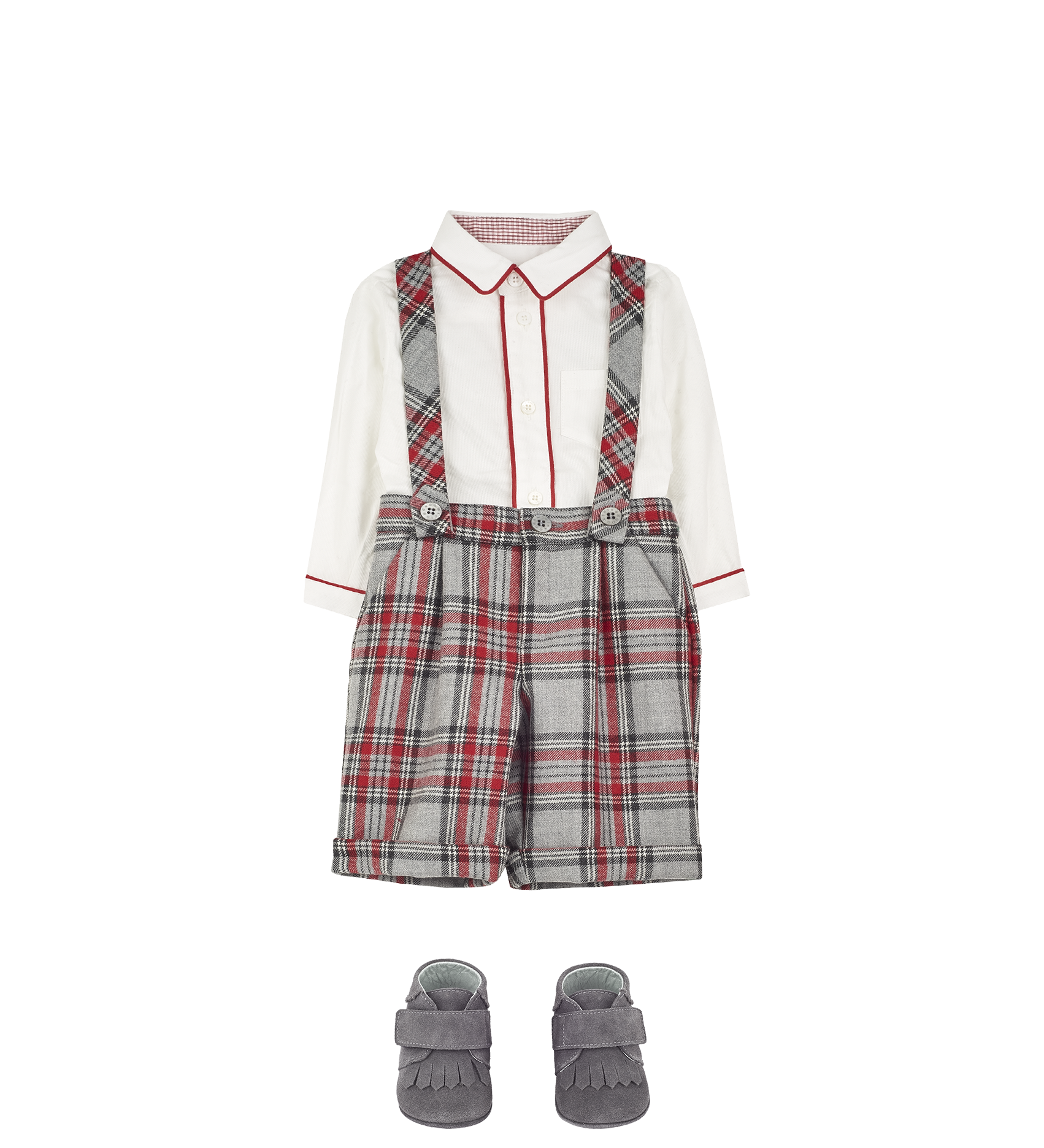 Baby Boy - Noah 100% Wool Shorts With Braces