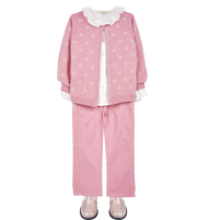Girl - Mila 100% Cashmere Heart Intarsia Cardigan