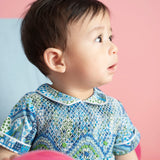 Baby Boy - Aris Cotton Hand Embroidered Smocked Romper