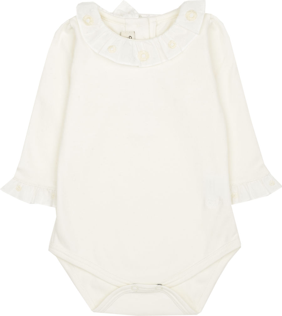 Baby Girl Margherita 100 Pima Cotton Long Sleeve Bodysuit