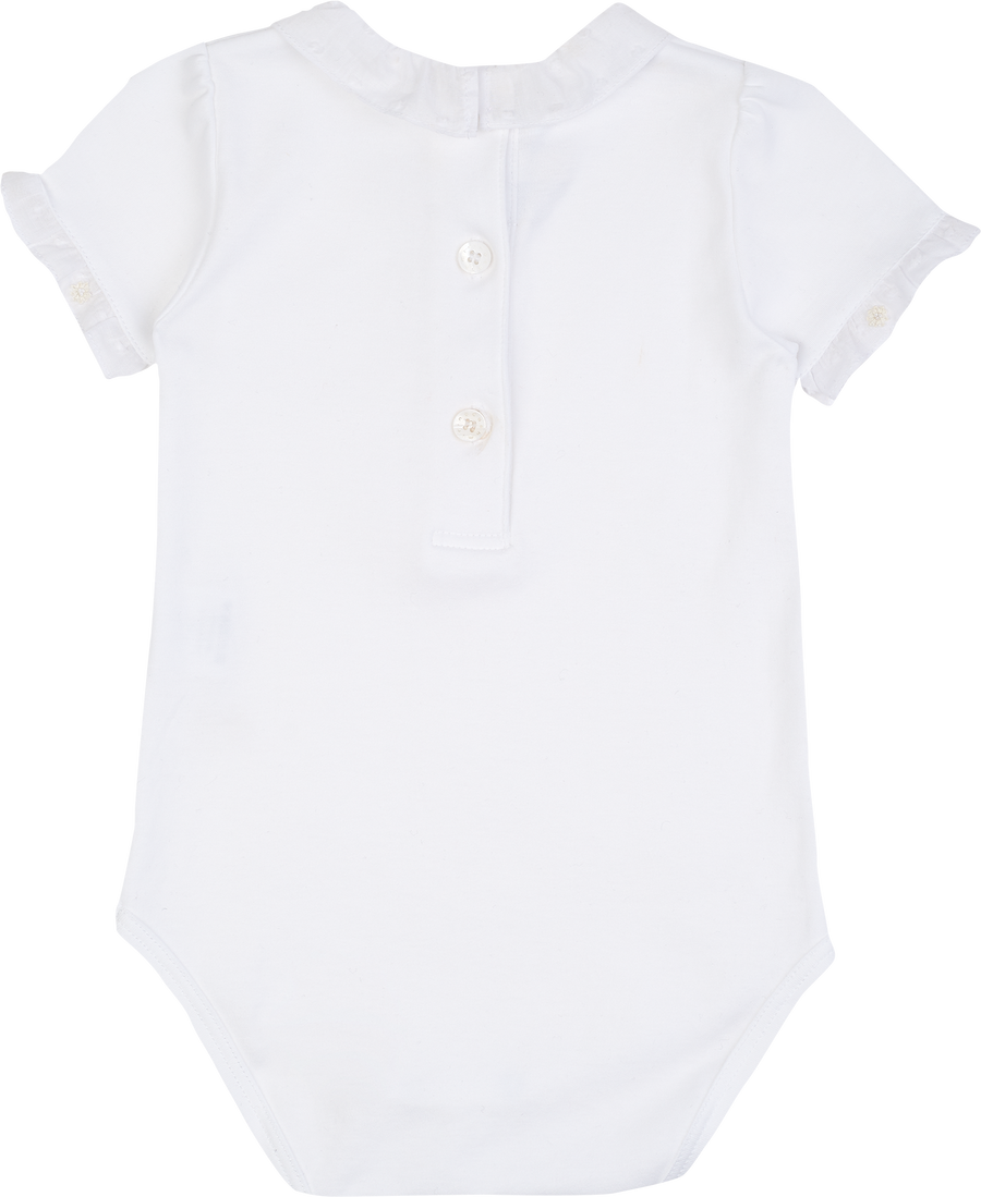 Baby white short sleeve bodysuit deals