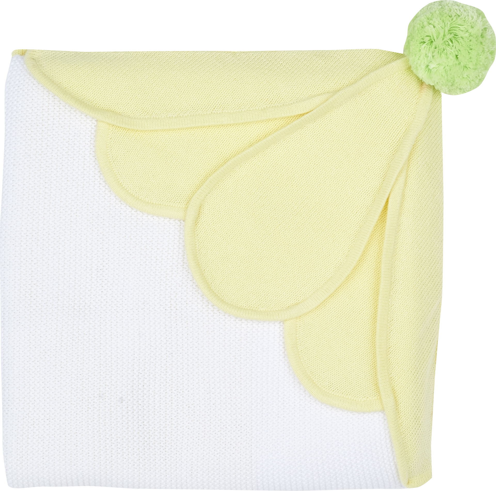 Baby Girl - Cotton Blanket With Knitted Flower Shape Hood
