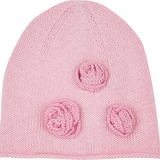 Baby Girl - Cotton Hat With Hand-Embroidered Crochet Flower Trio