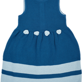Baby Girl - Isadora Cotton Sleeveless Dress with Stripe Border and Crochet Flowers