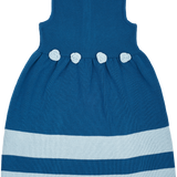 Girl - Isadora Cotton Sleeveless Dress with Stripe Border and Crochet Flowers