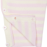 Baby Girl - Marion Cotton Candy Striped Romper With Short Sleeves